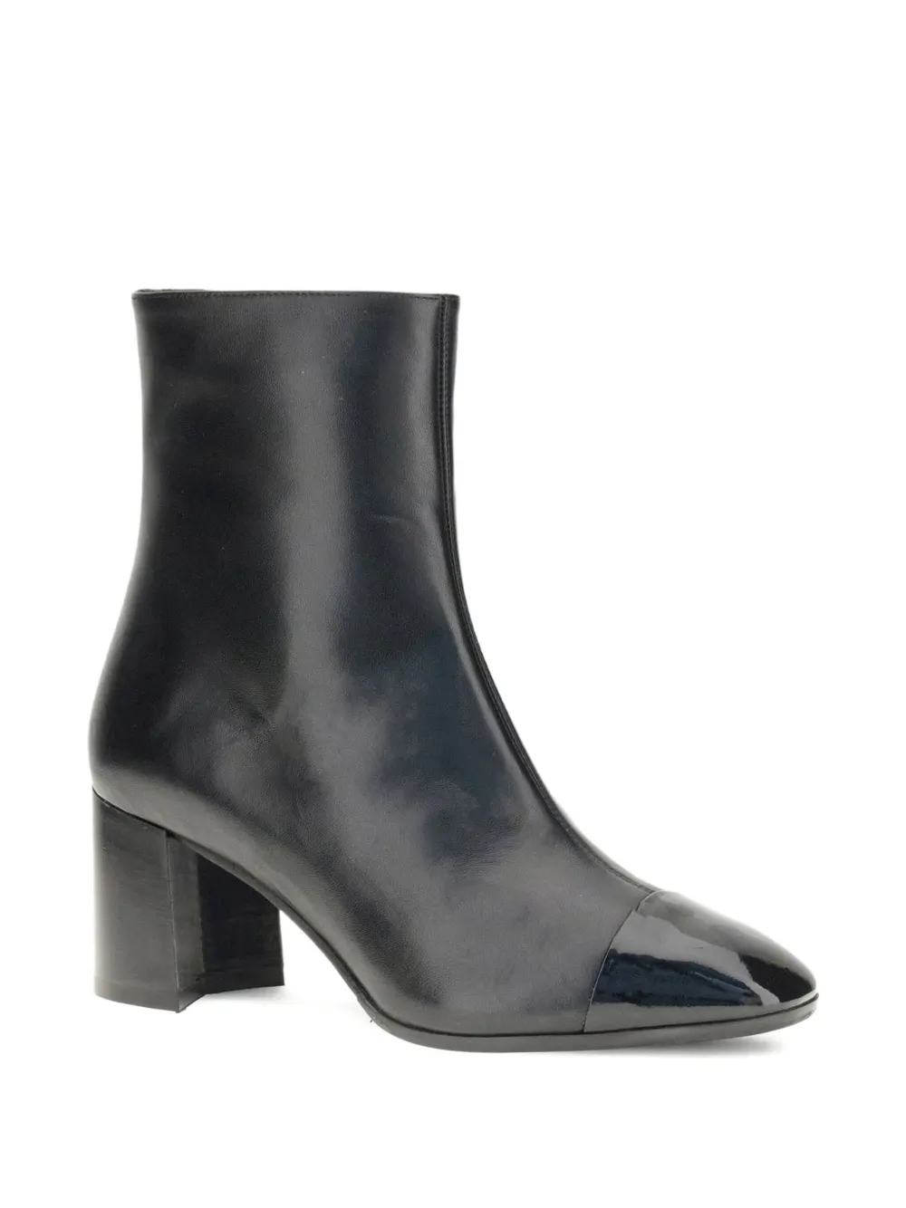 Carel Paris 7mm Espirit Patent-cap Block-heel Boots In Black