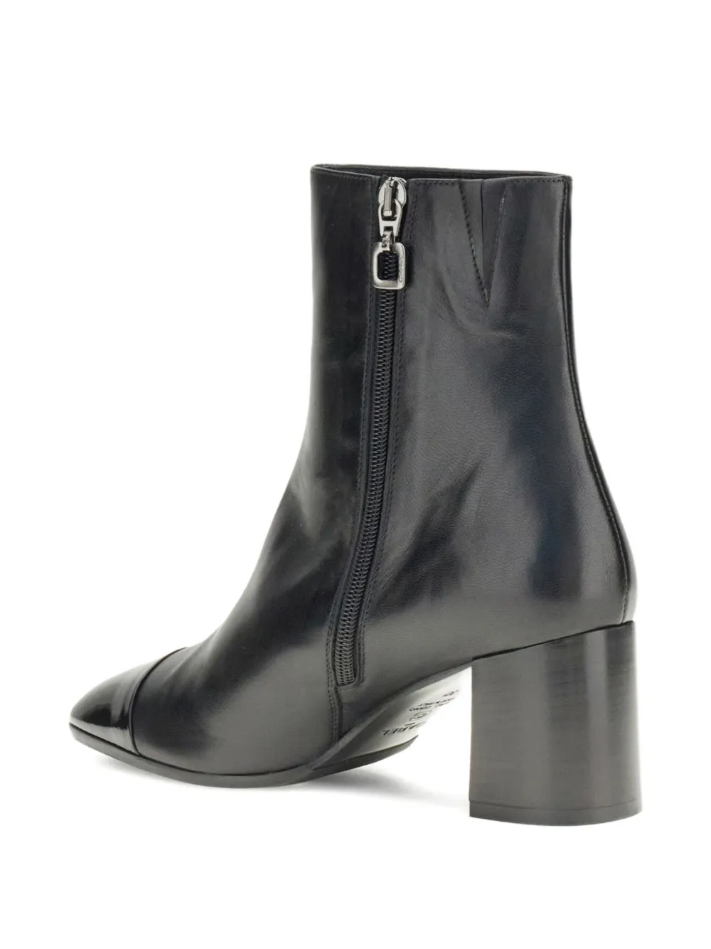 Carel Paris 7mm Espirit Patent-cap Block-heel Boots In Black