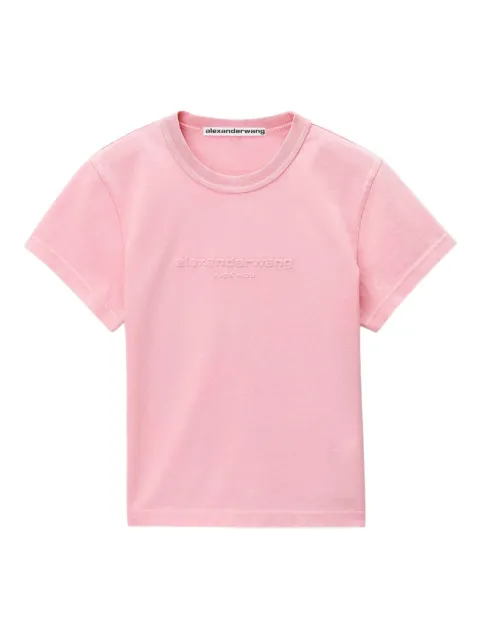 Alexander Wang embossed-logo acid-wash T-shirt