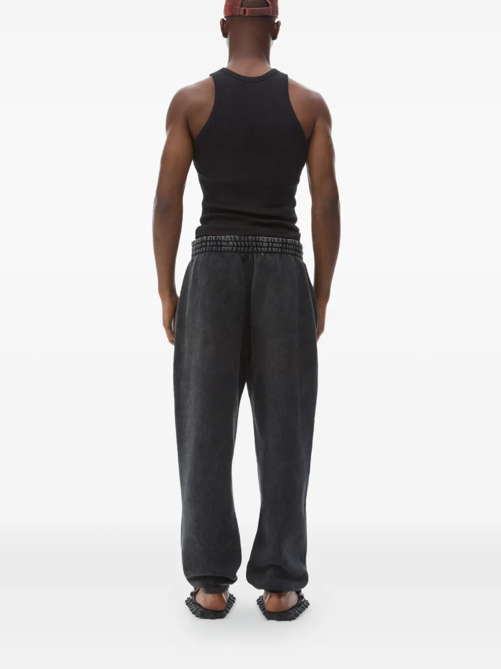 Alexander Wang Acid Wash Sweatpant In Dense Fleece In Black