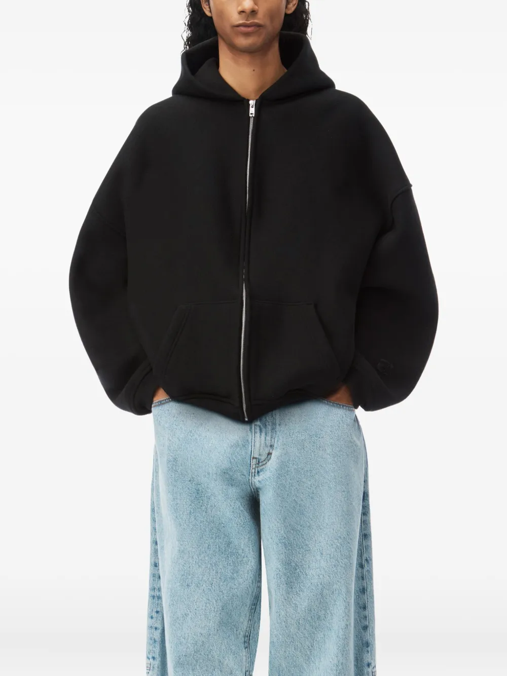 Alexander Wang Puff Logo zip-up hoodie Zwart