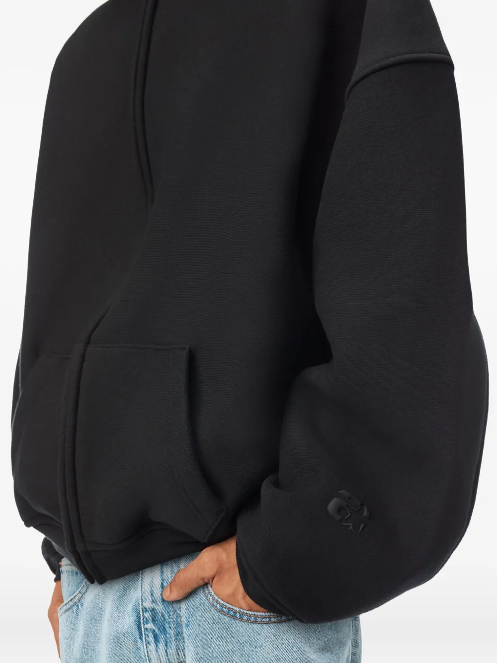 Alexander Wang Puff Logo zip-up hoodie Zwart