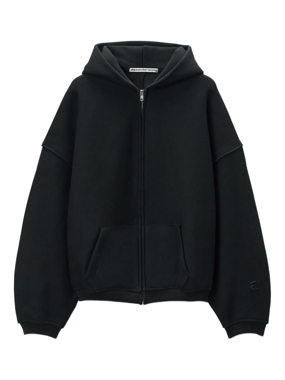 Alexander Wang Puff Logo zip-up hoodie Zwart