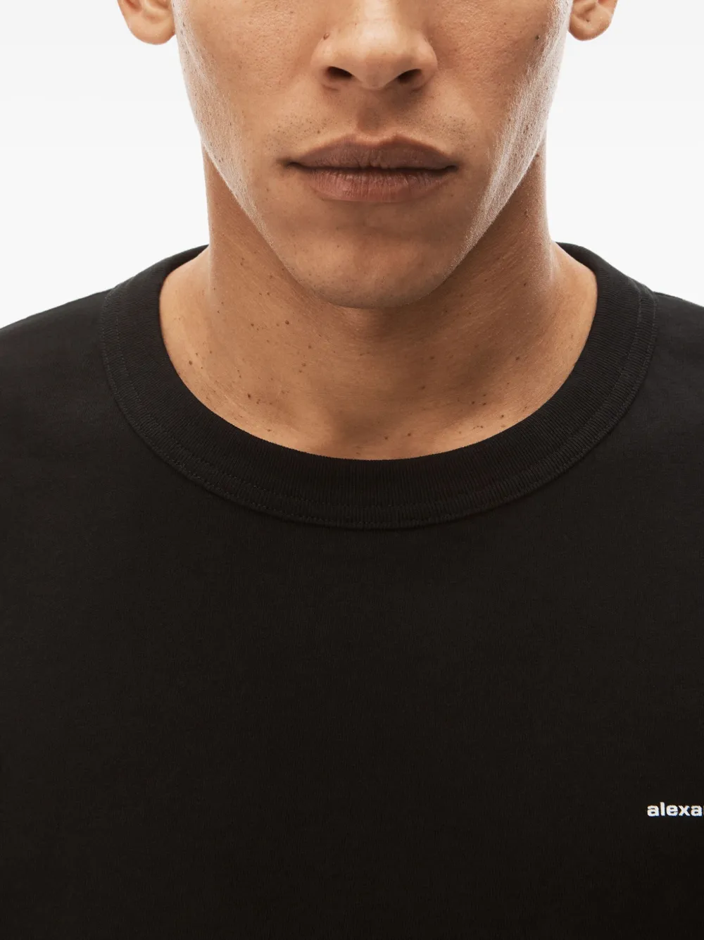 Alexander Wang logo-embroidered longsleeve T-shirt Zwart