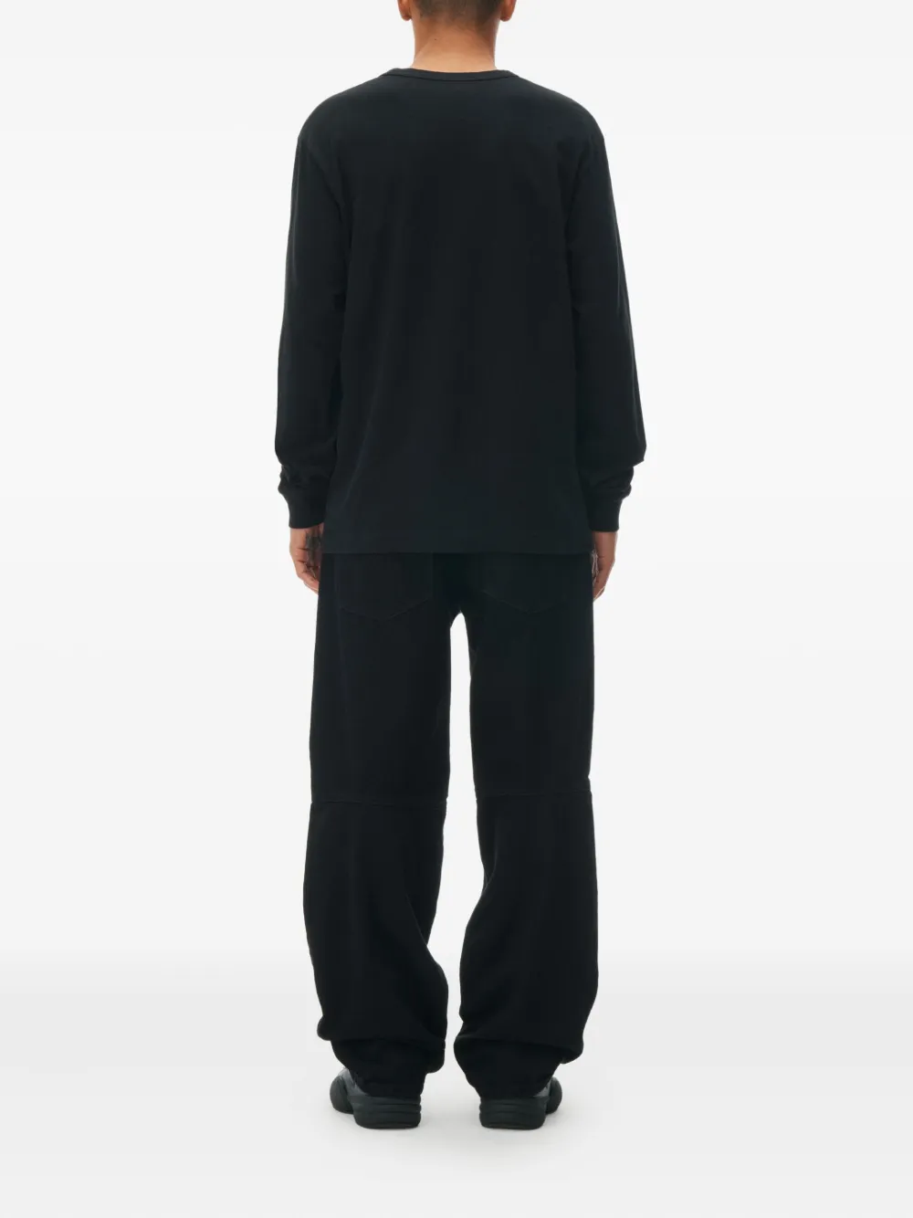 Alexander Wang logo-embroidered longsleeve T-shirt Zwart