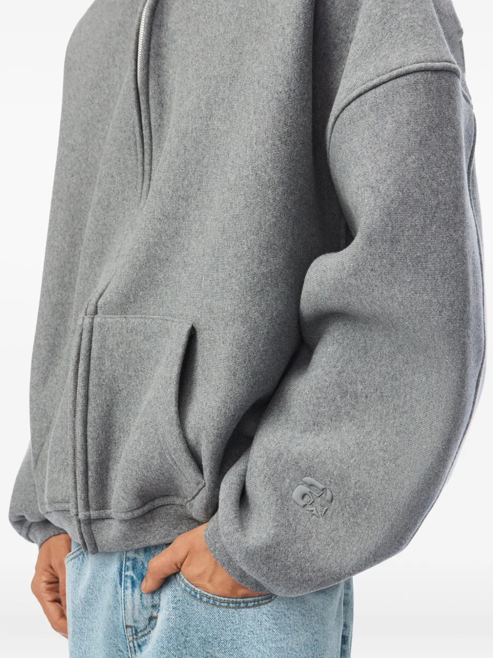 Alexander Wang Puff Logo zip-up hoodie Grijs