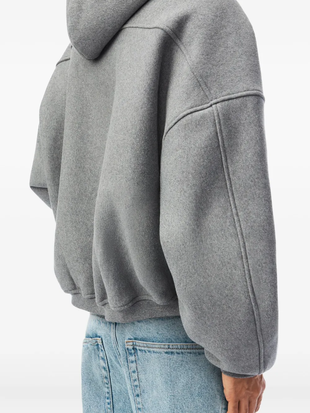 Alexander Wang Puff Logo zip-up hoodie Grijs