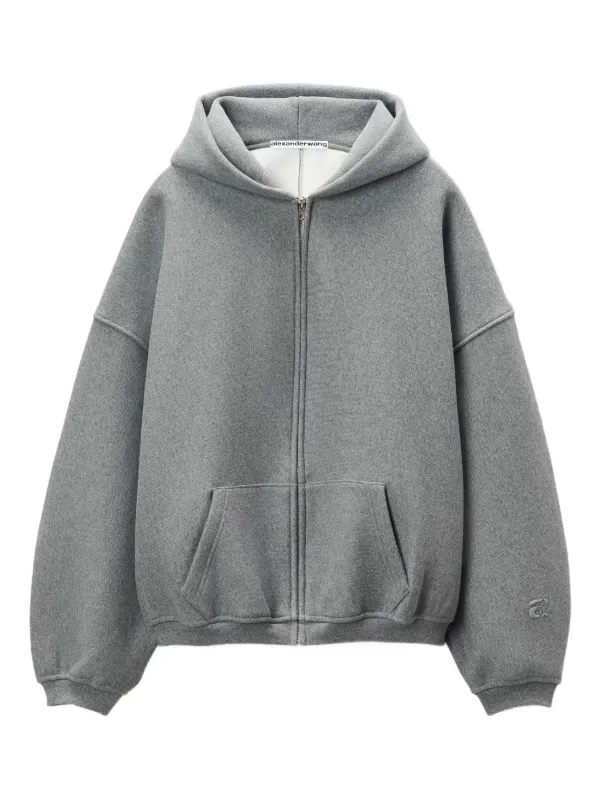 【ALEXANDER WANG】REVERSIBLE HOODIE S Unisex Reversible Raglan Hoodie in BLACK | alexanderwang®