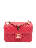 CHANEL Pre-Owned 2021-2025 Mini Square Classic Lambskin Casino Royale Charms Single Flap crossbody bag - Red