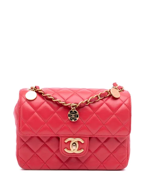 CHANEL Pre-Owned 2021-2025 Mini Square Classic Lambskin Casino Royale Charms Single Flap crossbody bag