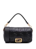 Fendi Pre-Owned 2010-2025 Zucca Embossed Leather Baguette satchel - Black