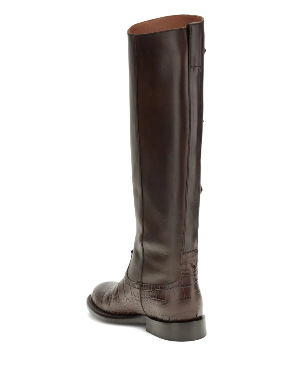 Paris Texas Montana Crocodile-embossed Buckle Boots In Brown