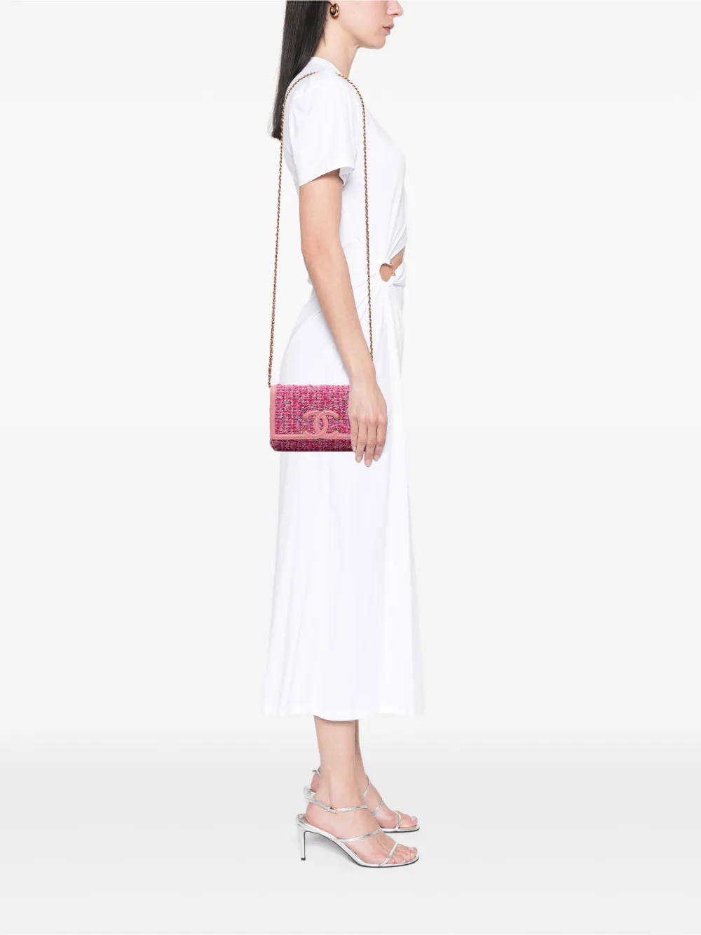CHANEL Pre-Owned 2019 Small Tweed CC Filigree Flap crossbody bag | Pre-Owned | Image 2