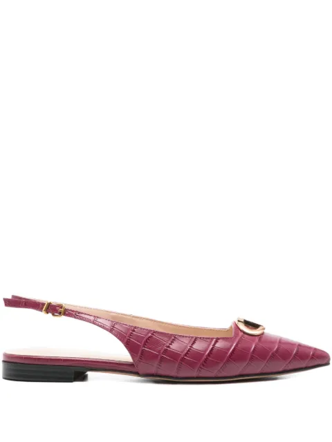 TWINSET crocodile-effect slingback pumps