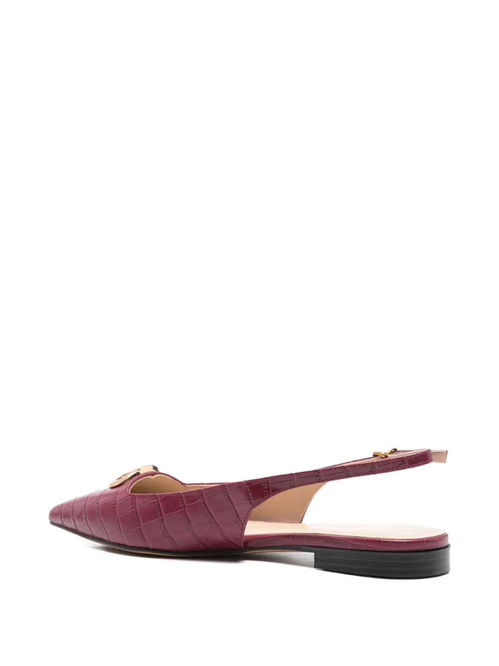 Twinset Crocodile-effect Slingback Pumps In Animal Print