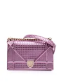 Christian Dior Pre-Owned 2018 Small Metallic Patent Microcannage Diorama Flap crossbody bag - Pink