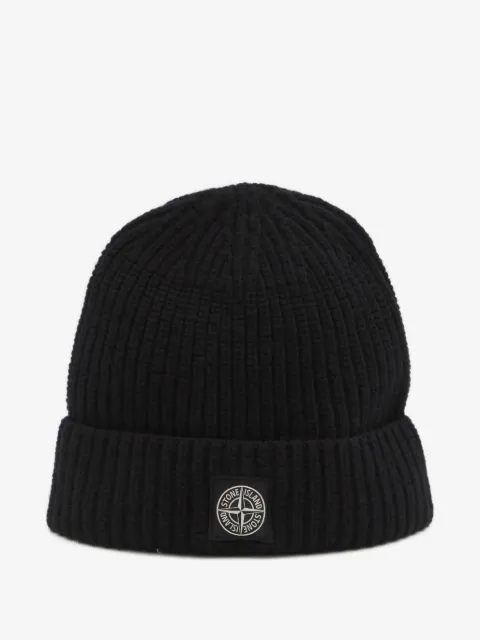Stone Island Gerippte Beanie mit Logo