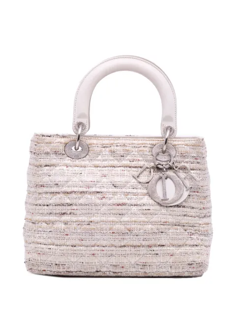 Christian Dior Pre-Owned 2010 Medium Tweed Cannage Lady Dior satchel