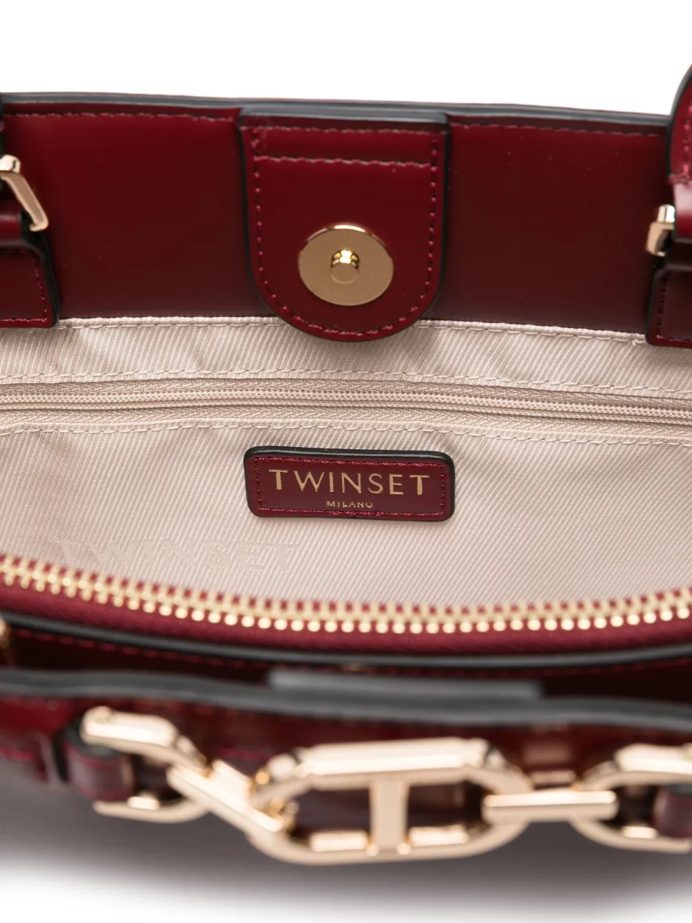 TWINSET Medium shopper met schakelketting Rood