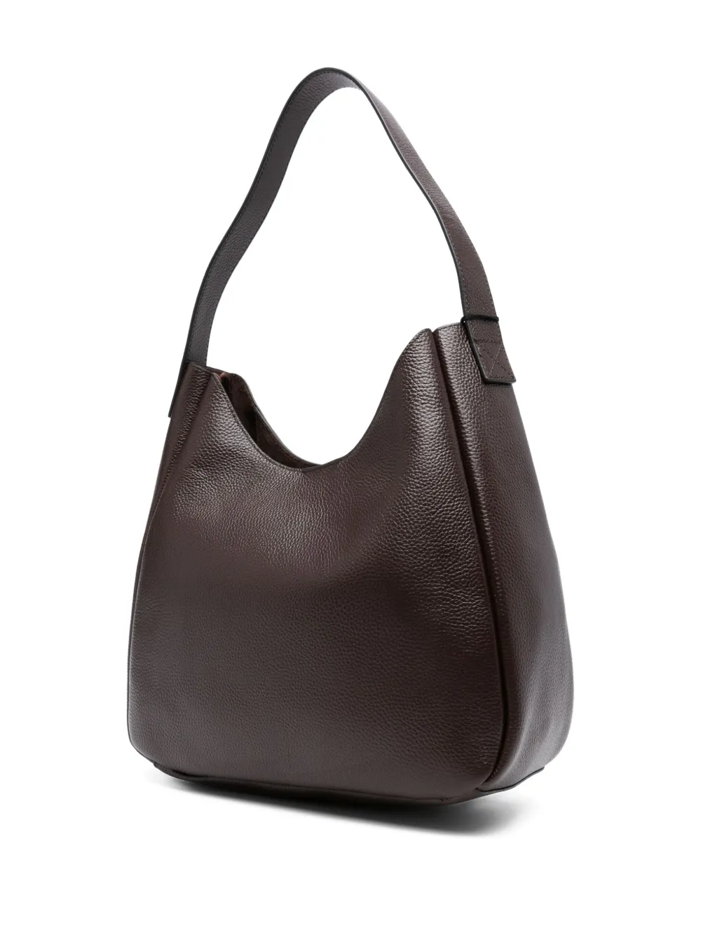 TWINSET Leren schoudertas met logo - Bruin