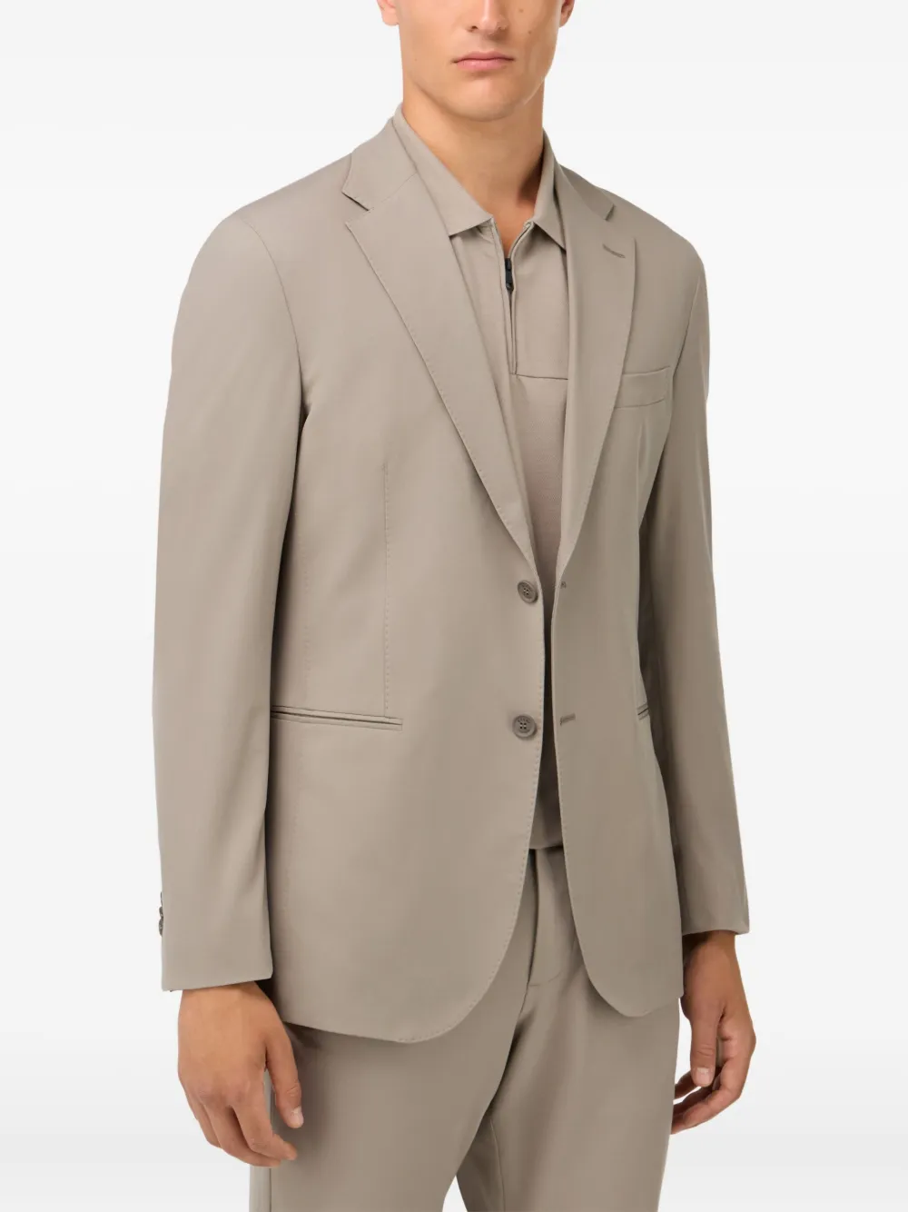 Boggi Milano Stretch Single-breated Blazer In Brown