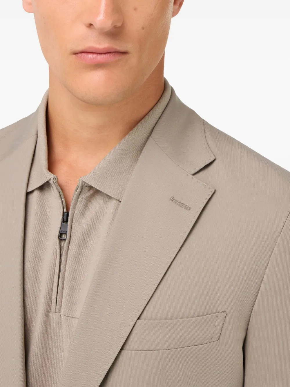 Boggi Milano Stretch Single-breated Blazer In Brown