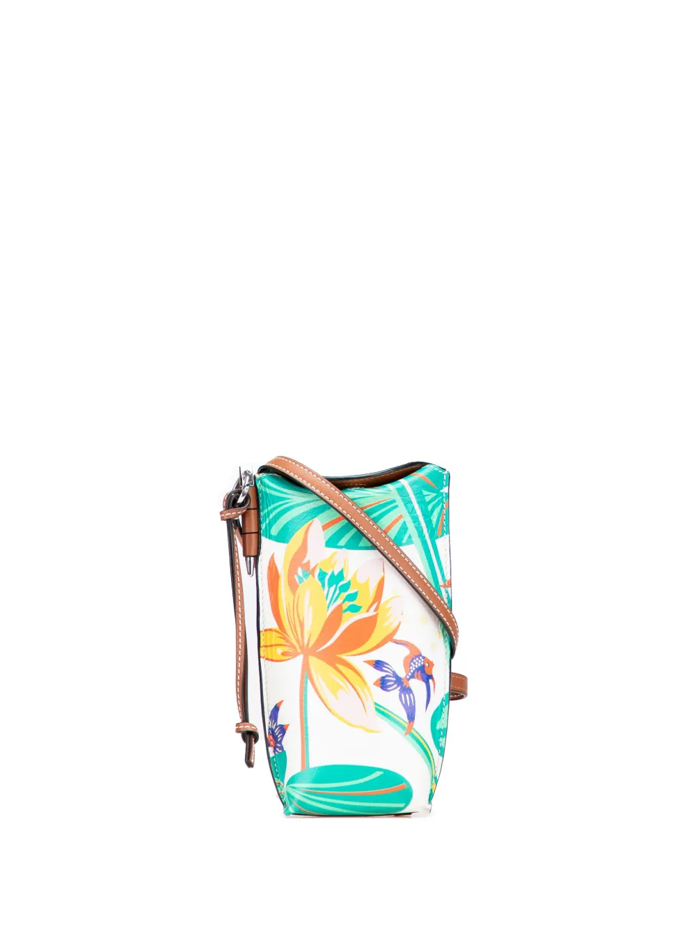 2020 Paulas Ibiza Leather Waterlily Gate Pocket crossbody bag