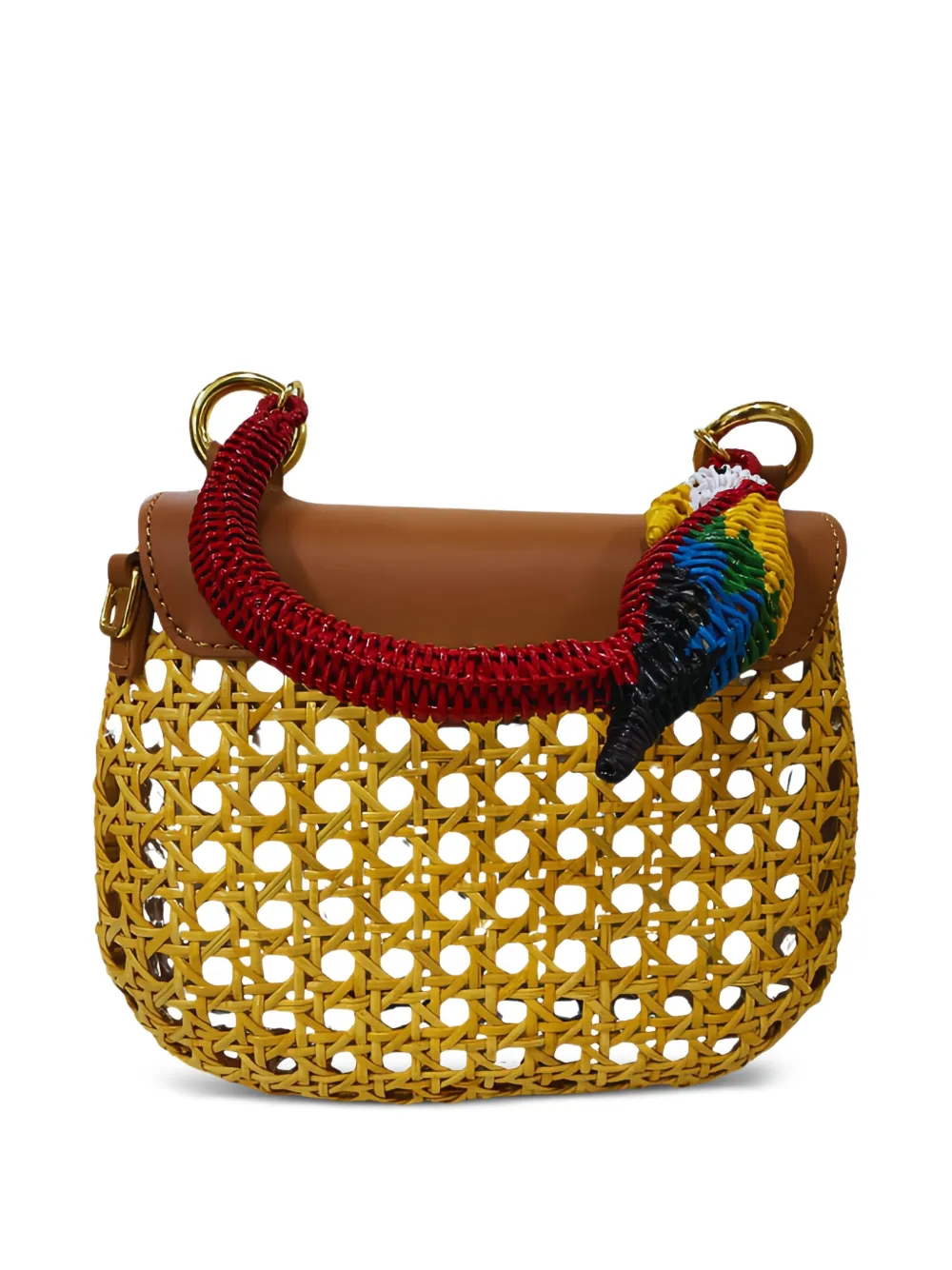 SERPUI Geweven clutch met papegaaihandgreep Bruin
