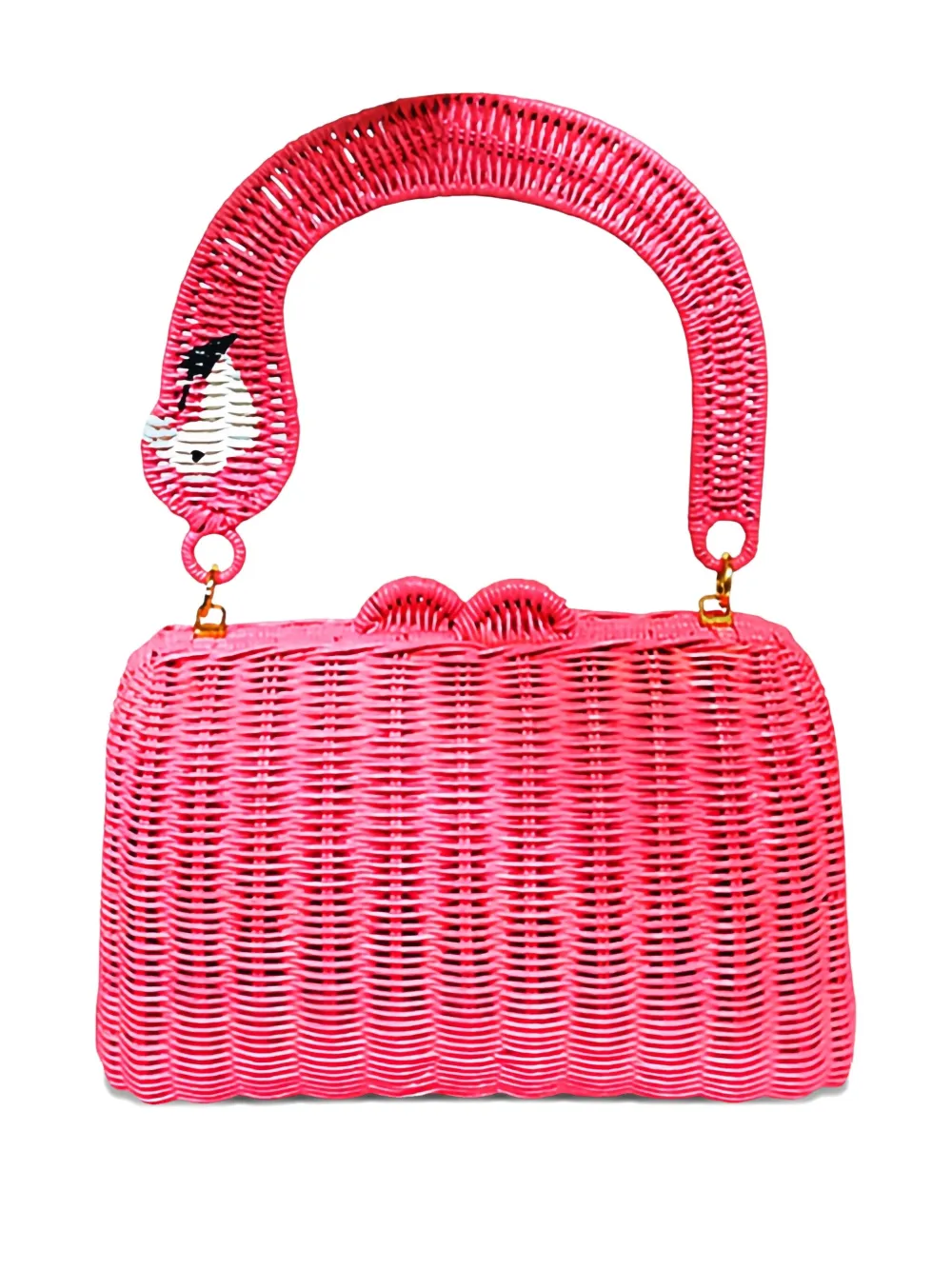 SERPUI flamingo-handle wicker mini bag | Image 2