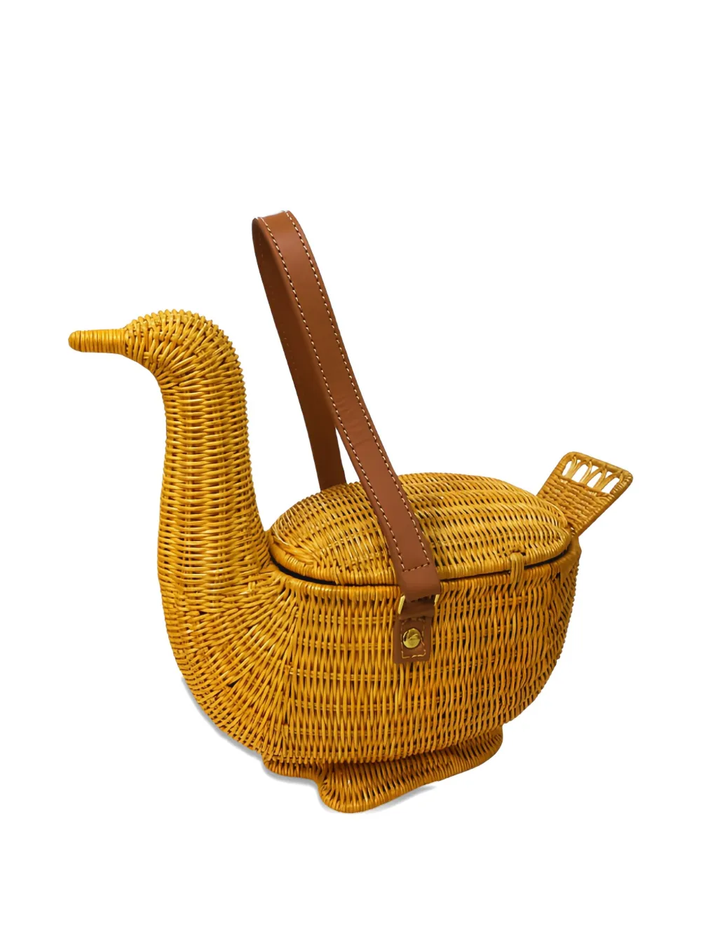 SERPUI Swan rieten tas - Bruin