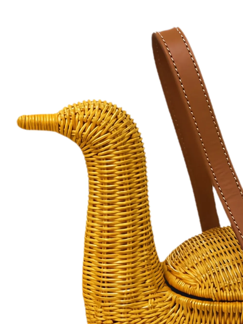 Serpui Swan Wicker Bag In Brown