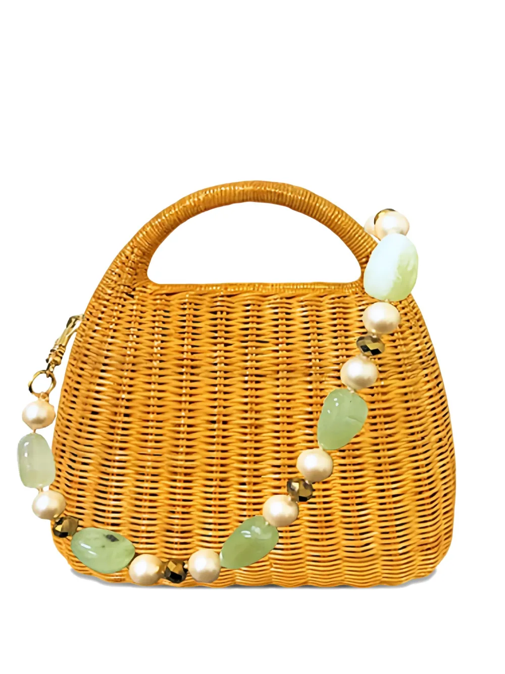 SERPUI wicker beaded tote bag | Brown | Image 1