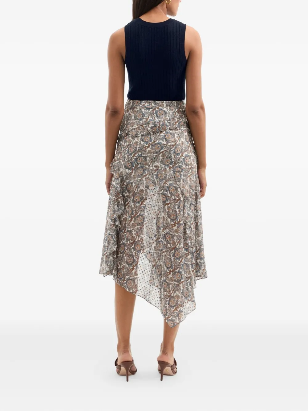 Veronica Beard Asymmetrische rok met ruches Wit