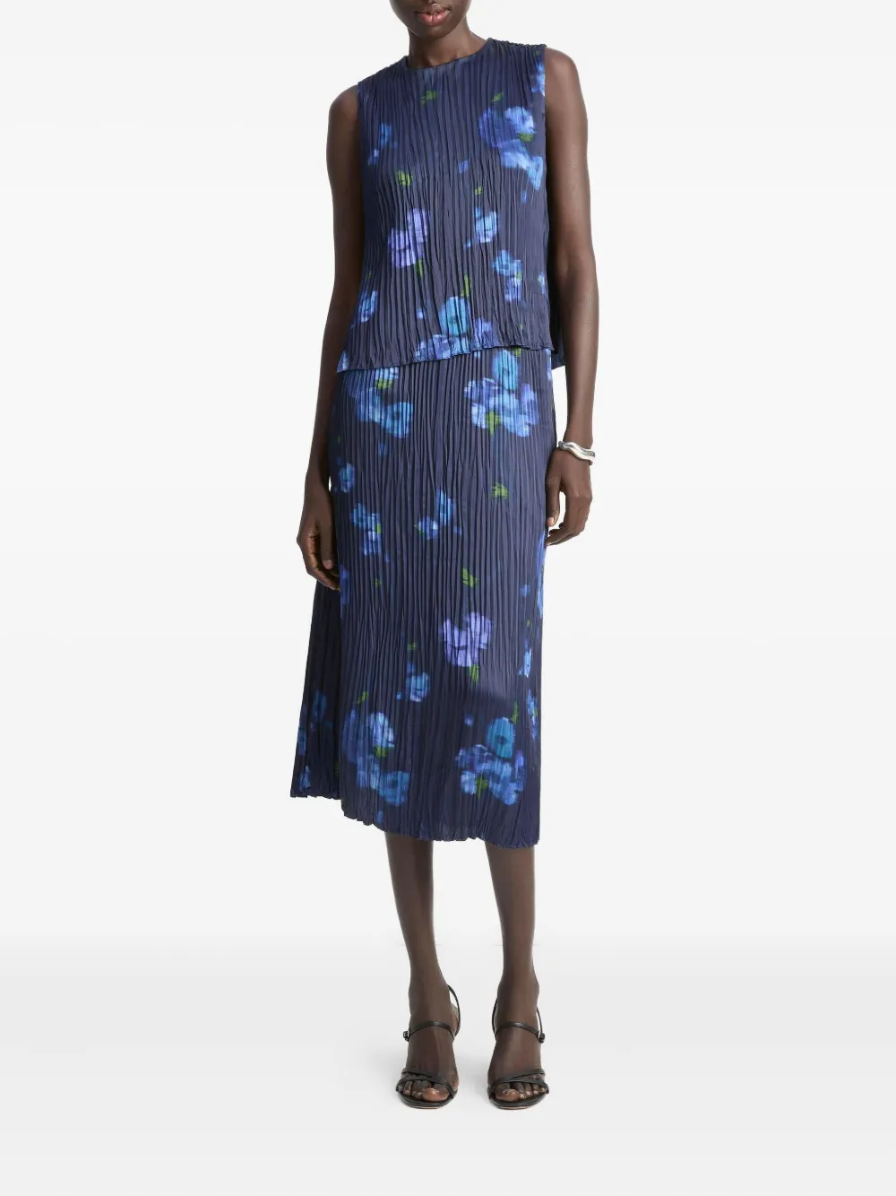 Vince Top met bloemenprint - Blauw