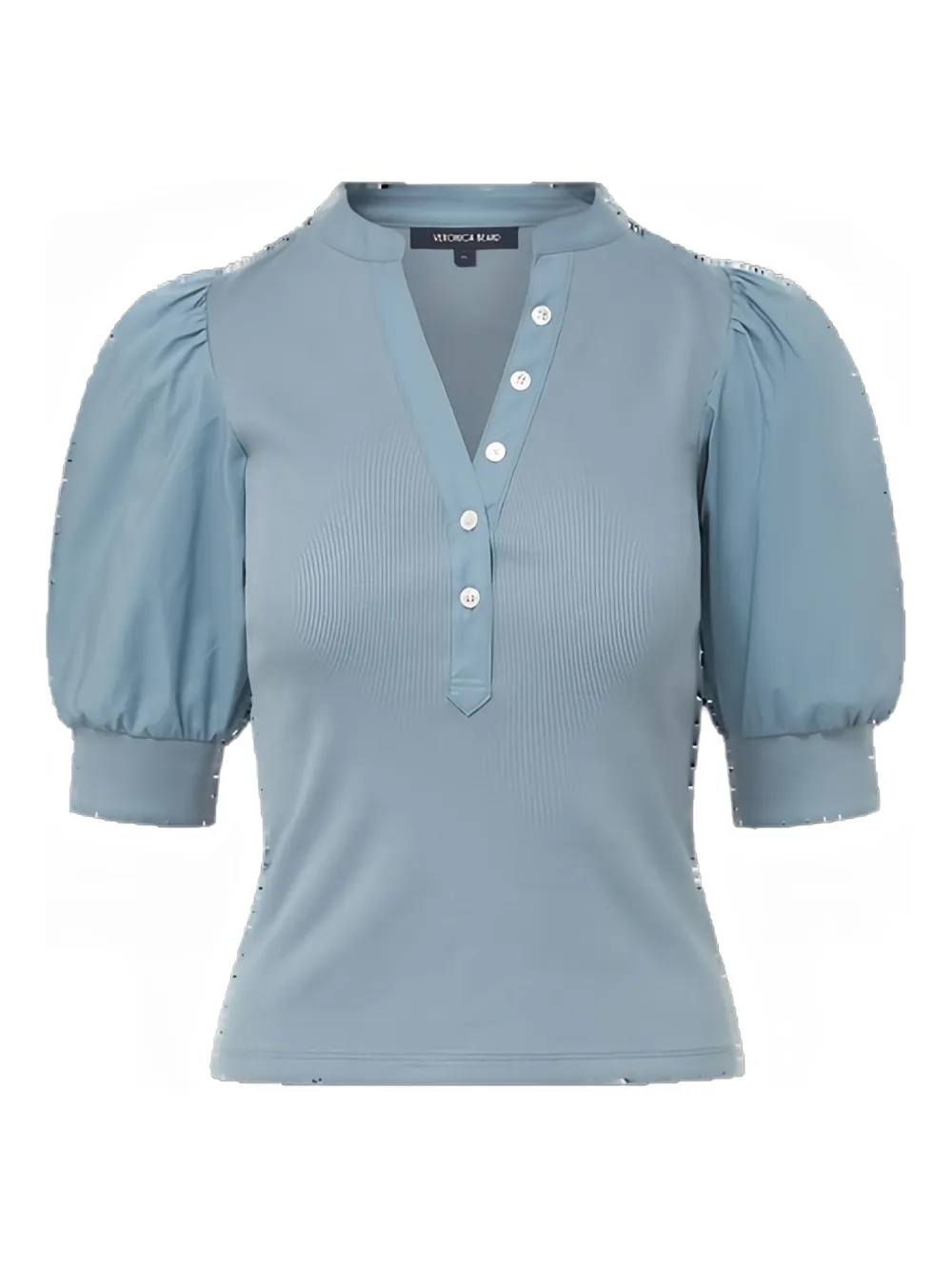 Veronica Beard puff-sleeve button top | Blue | Image 1