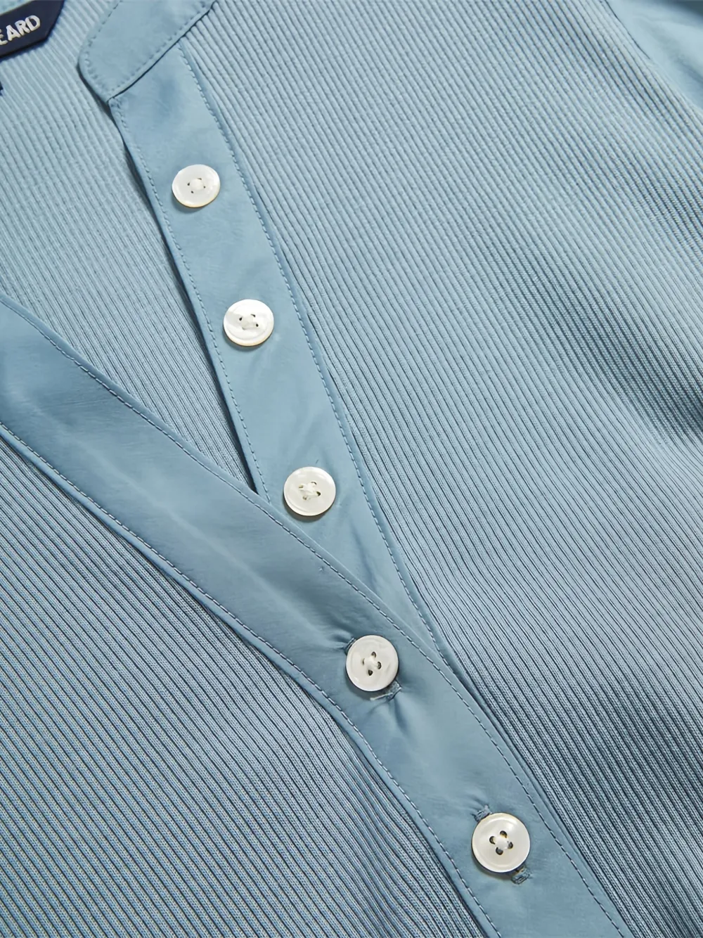 Veronica Beard Puff-sleeve Button Top In Blue
