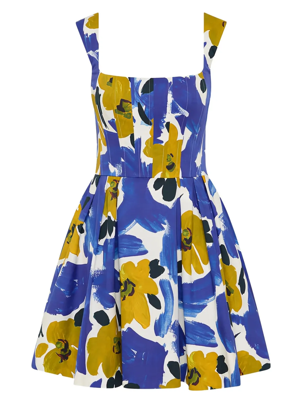 Rebecca Vallance floral-print pleated dress - Blauw
