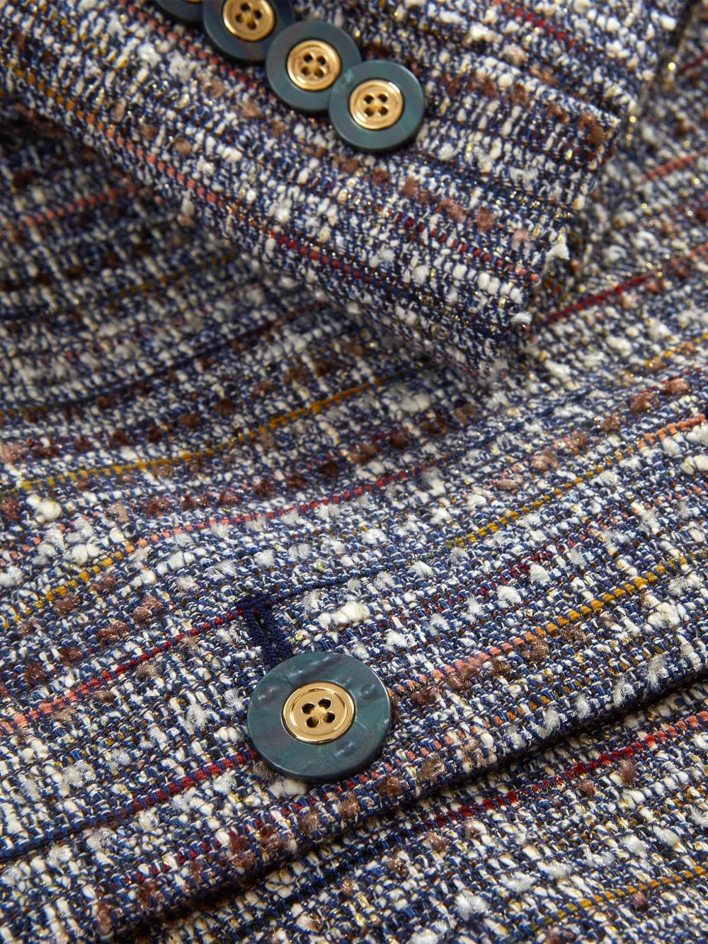 Veronica Beard Andrea Button-embellishment Tweed Jacket In Gray