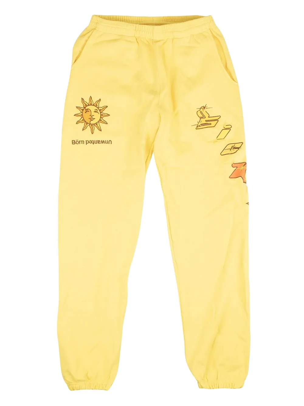 Sicko Yellow Luke. Wav Embroidered Sweatpants In Yellow