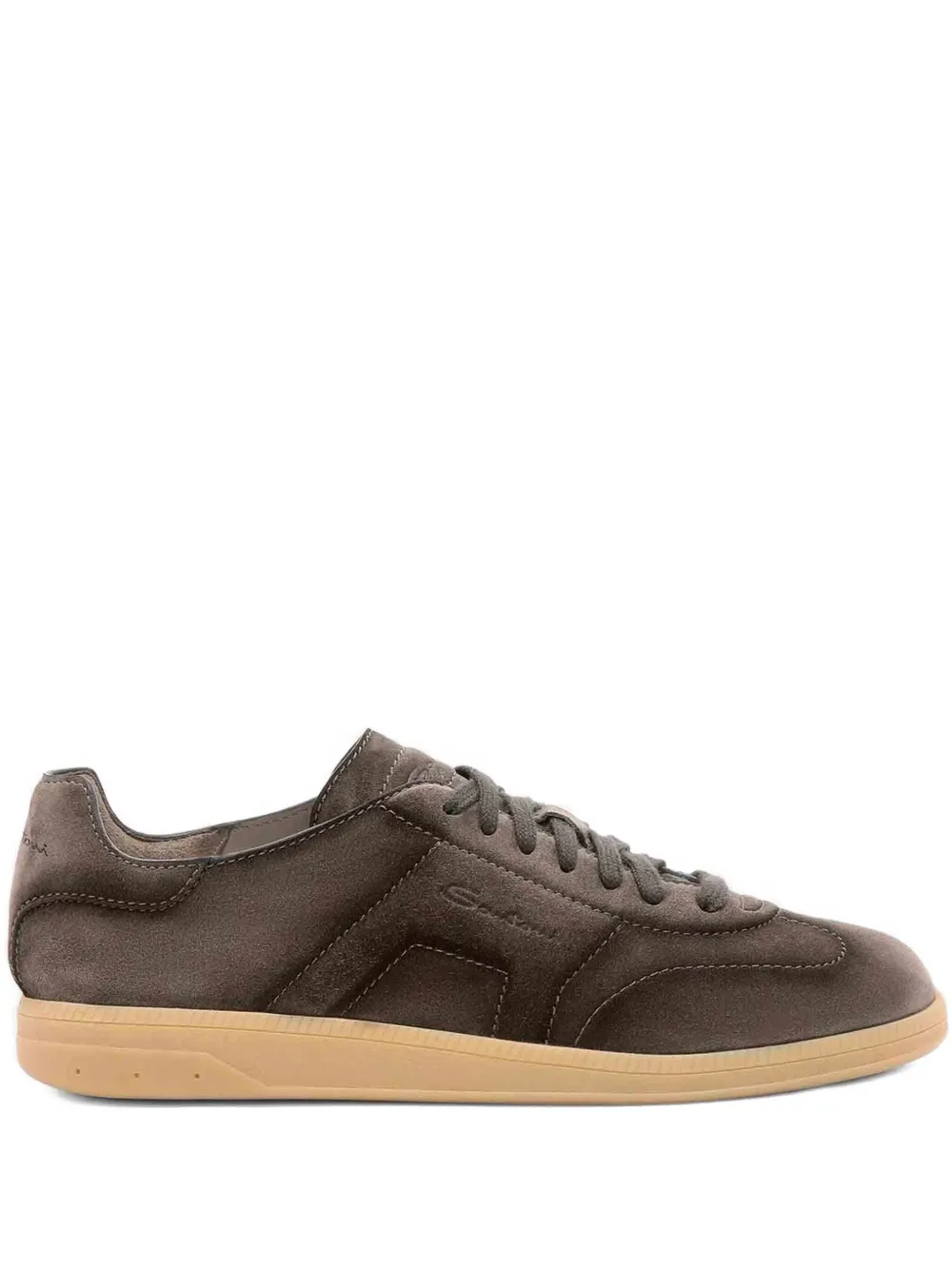Santoni suede leather sneakers Brown