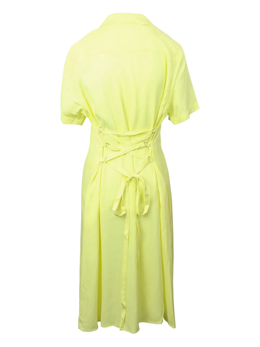 Opening Ceremony lace-up shirt dress - Geel