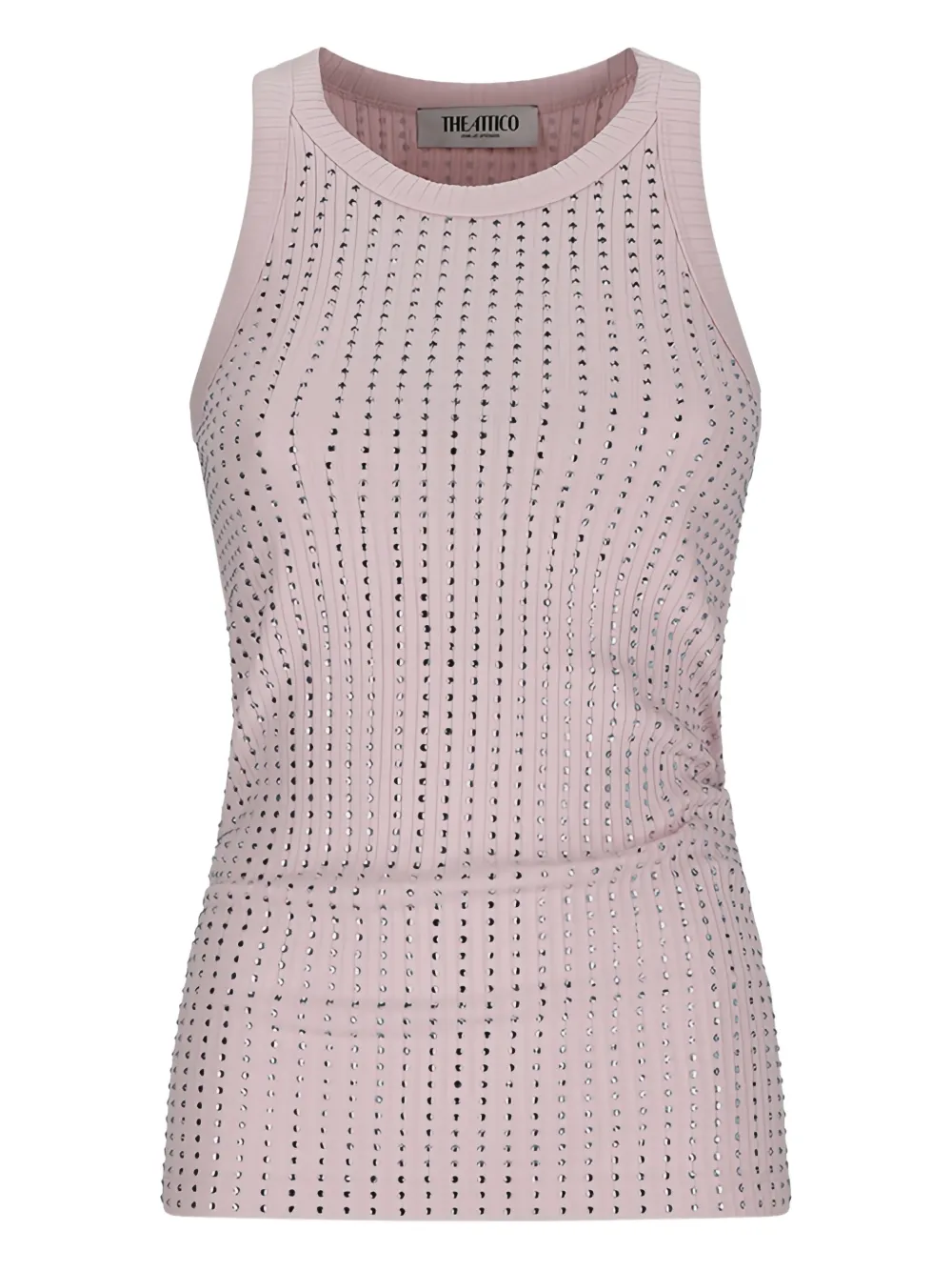 The Attico Geribbelde verfraaide tanktop Roze
