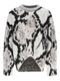 The Attico snake-print mohair sweater - Grey