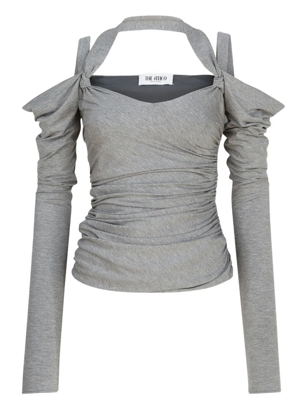 The Attico Off-shoulder top Grijs