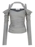 The Attico off-shoulder draped top - Grey