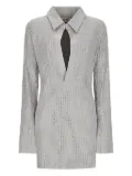 The Attico crystal-embellished collared mini dress - Grey