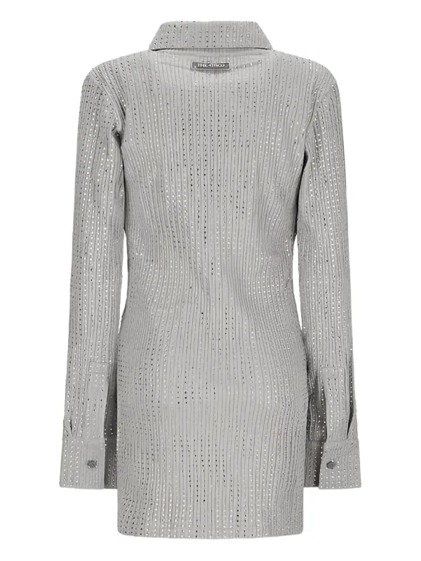 Attico Crystal-embellished Mini Dress - Grey