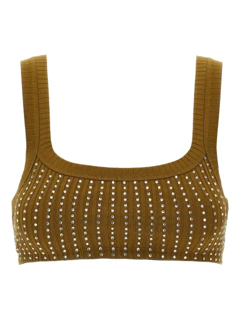 The Attico rhinestone-embellished ribbed top 