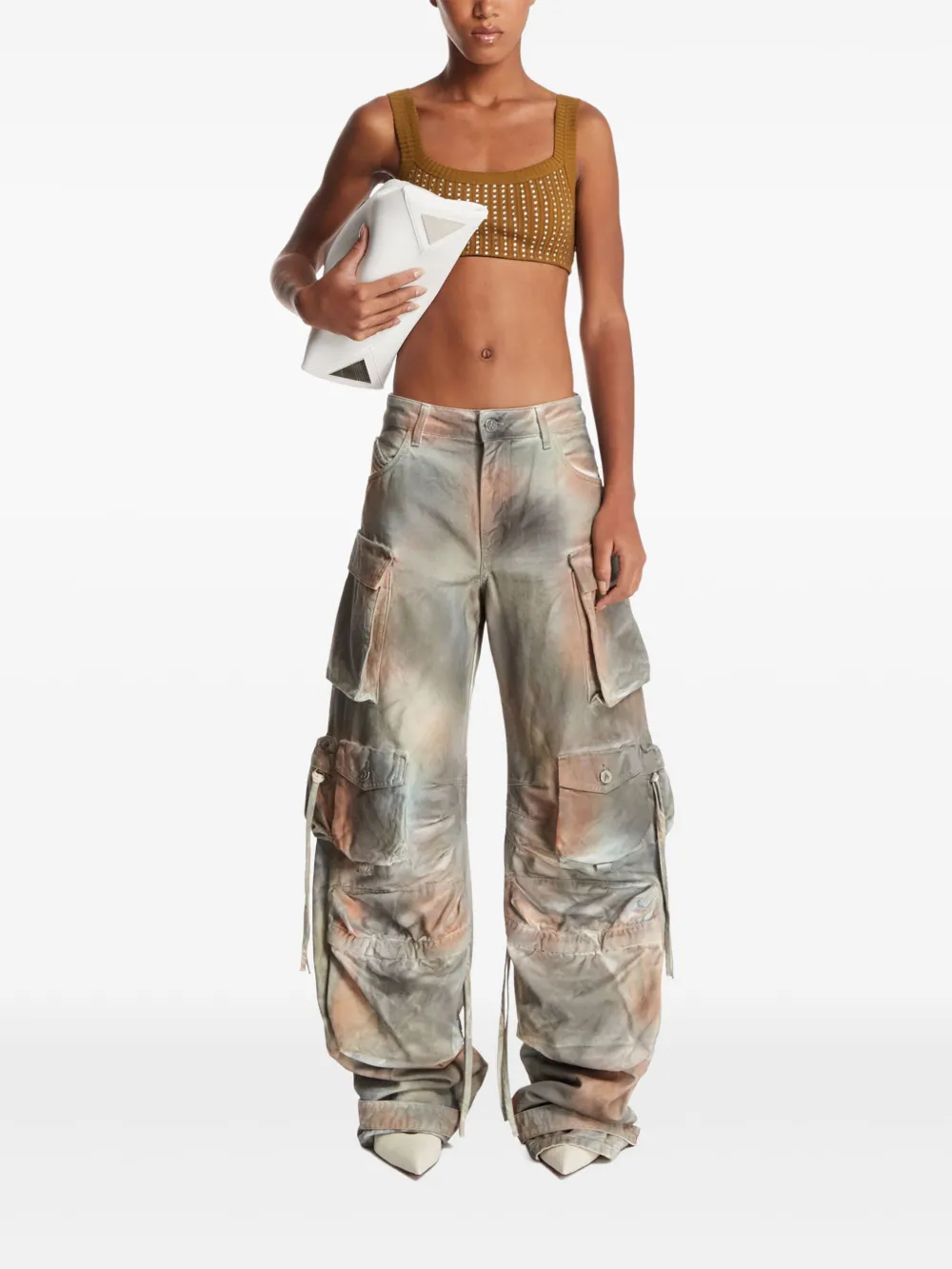 The Attico rhinestone-embellished ribbed top | Vests & Tank Tops | Image 2
