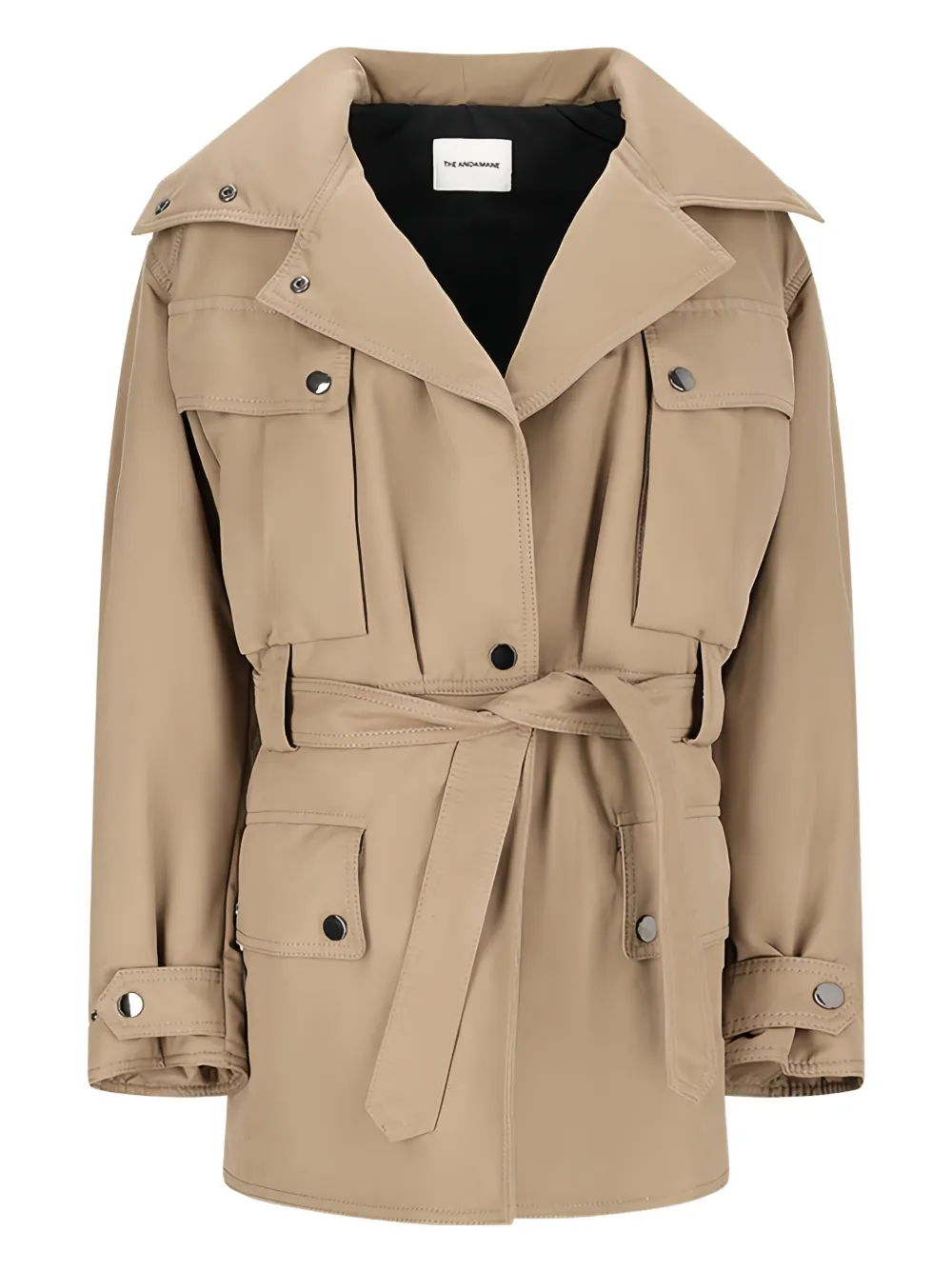 THE ANDAMANE belted cargo-pocket jacket Beige